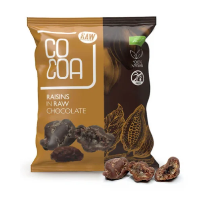 RODZYNKI W SUROWEJ CZEKOLADZIE BIO 70 g - COCOA