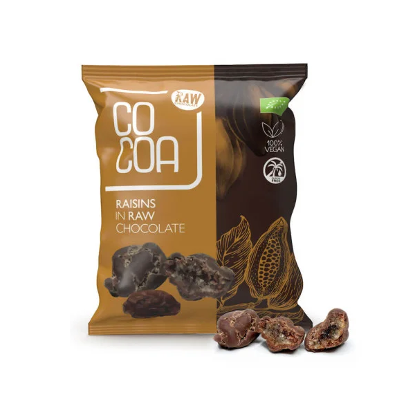 RODZYNKI W SUROWEJ CZEKOLADZIE BIO 70 g - COCOA