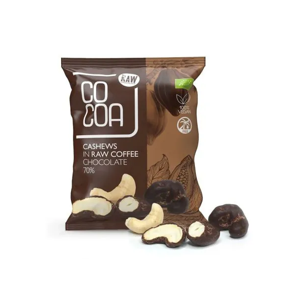 ORZECHY NERKOWCA W CZEKOLADZIE KAWOWEJ BIO 70 g - COCOA