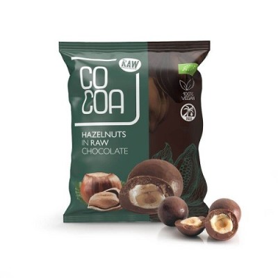 ORZECHY LASKOWE W SUROWEJ CZEKOLADZIE BIO 70 g - COCOA