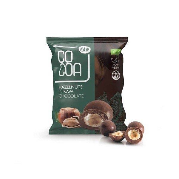 ORZECHY LASKOWE W SUROWEJ CZEKOLADZIE BIO 70 g - COCOA