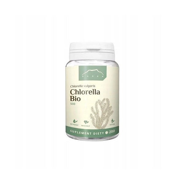 Chlorella w tabletkach 500mg 200 tabletek Nanga