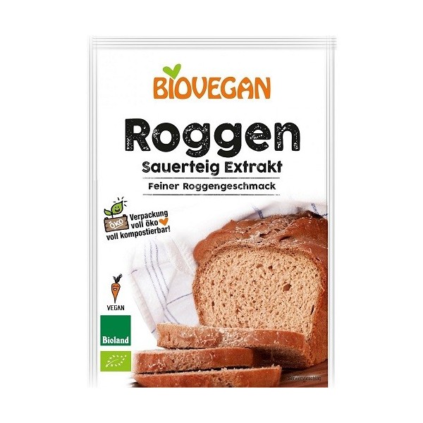 ZAKWAS CHLEBOWY ŻYTNI W PROSZKU BIO 30 g - BIOVEGAN