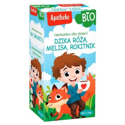HERBATKA DLA DZIECI - DZIKA RÓŻA, MELISA I ROKITNIK BIO (20 x 1,5 g) 30 g - APOTHEKE