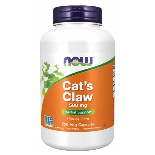 Koci Pazur Cat's Claw (czepota puszysta, vilcacora) 500mg 250kaps Now Foods