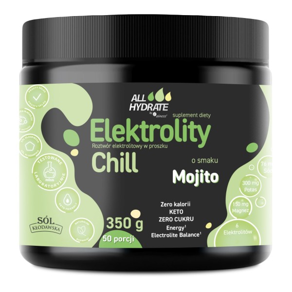 ALLHydrate, Elektrolity CHILL o smaku Mojito 350 g, 50 porcji