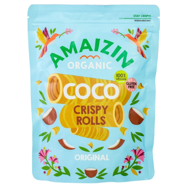 Rurki Waflowe Kokosowe bezglutenowe BIO 140 g AMAIZIN