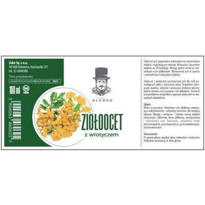 Ziołoocet do pielęgnacji włosów z wrotyczem 100ml Alcheo