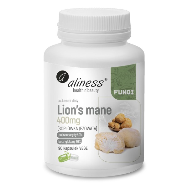 Lion’s Mane Soplówka jeżowata 400mg 90 kaps. Aliness
