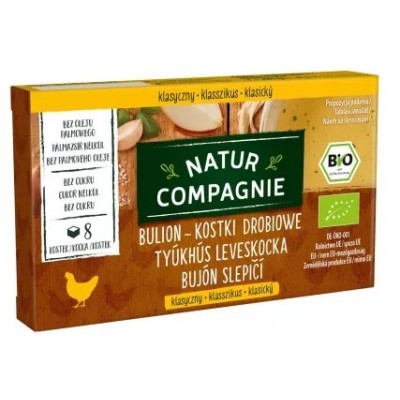 Bulion kostki drobiowe bez dodatku cukru BIO 8 x 11g 88g Natur Compagnie