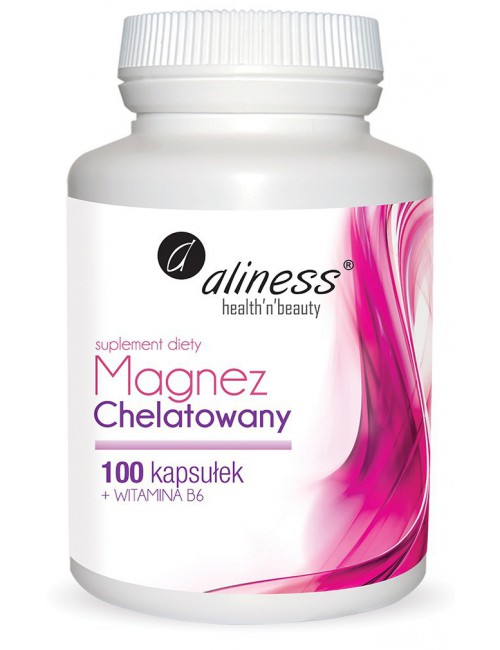 Magnez Chelatowany 560mg + wit. B6 100kaps Aliness