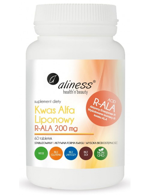 Kwas Alfa Liponowy R-ALA 200mg 60tabl Aliness