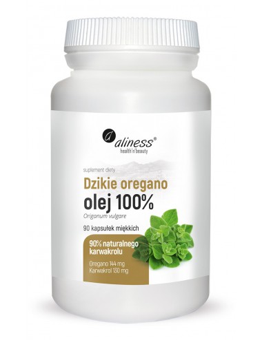 Olej z dzikiego oregano strong 100% 90kaps Aliness